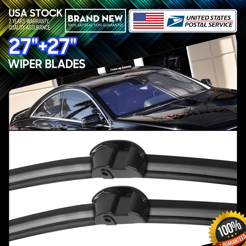 27''+27'' OEM Quality Windshield Wiper Blades Side lock All Season Applicable