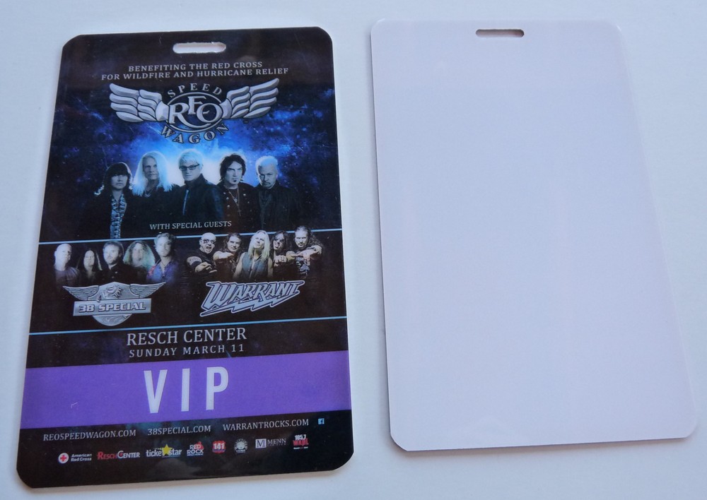 REO Speedwagon Warrant 2018 Concert Tour Purple VIP Backstage Pass Laminate D22