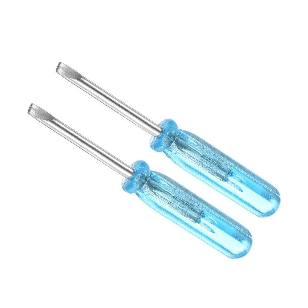 2pcs 2.0x45mm Slotted Screwdriver with Anti-Slip Grip