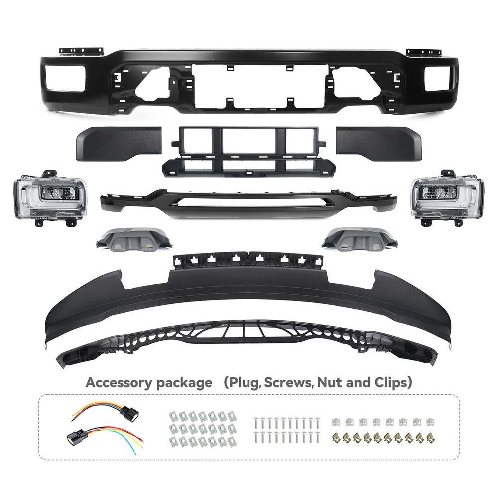 Front Bumper Assembly For 2024-2025 Ford F-150 Upgrade Foglights w/o Sensor Hole