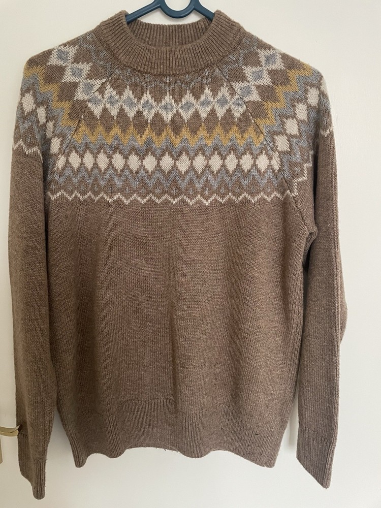 Brown and Yellow Knitted H&M Jumper Size M Excellent Condition For Men Uk Seller