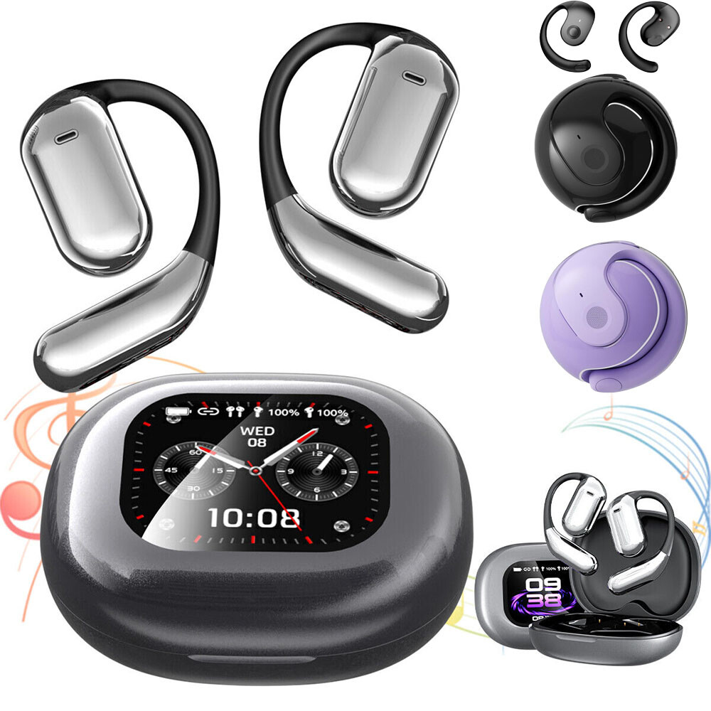 Wireless Open-Ear Bluetooth 5.4 Sport Earbuds with Touch Screen