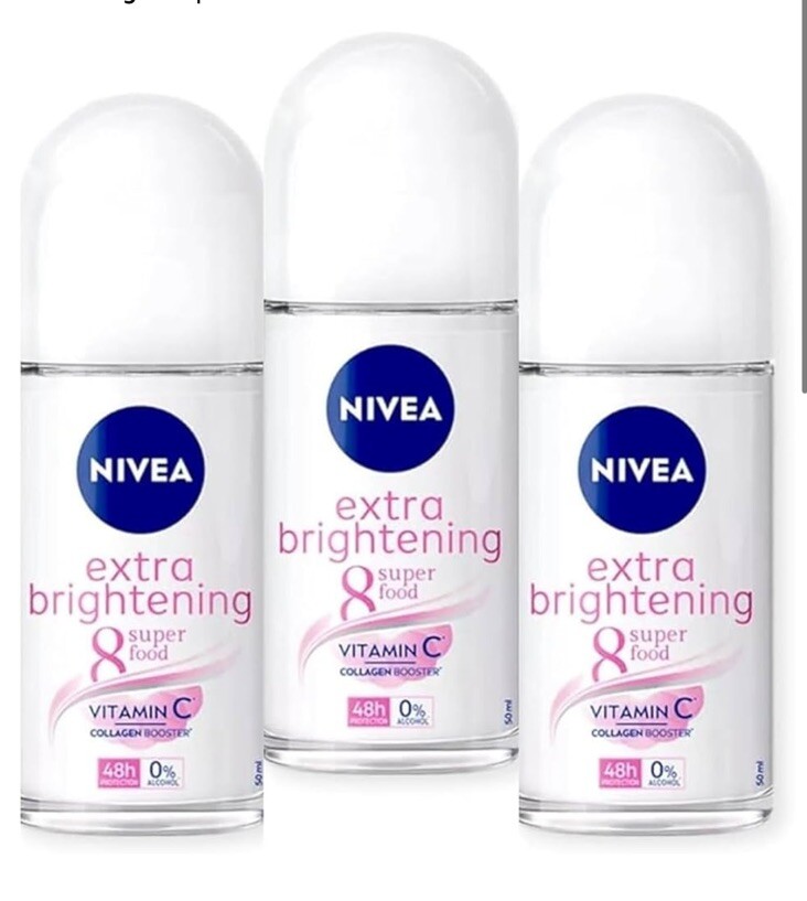 Nivea Whitening Extra Care 48h Roll-On Deodorant 50ml 3-Pack