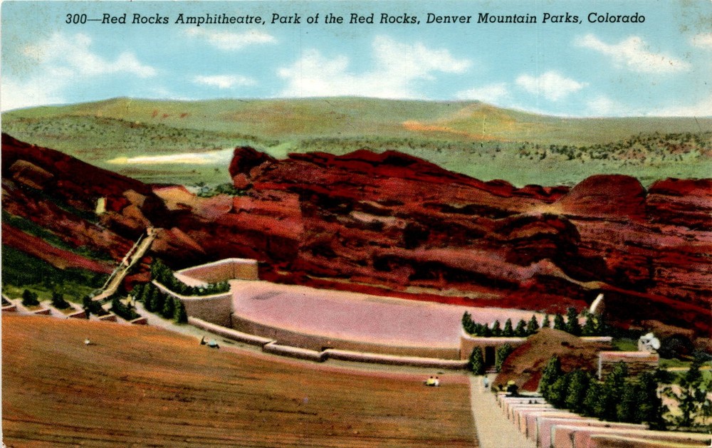 Red Rocks Amphitheatre, Park of the Red Rocks, Denver Mountain Parks, Postcard
