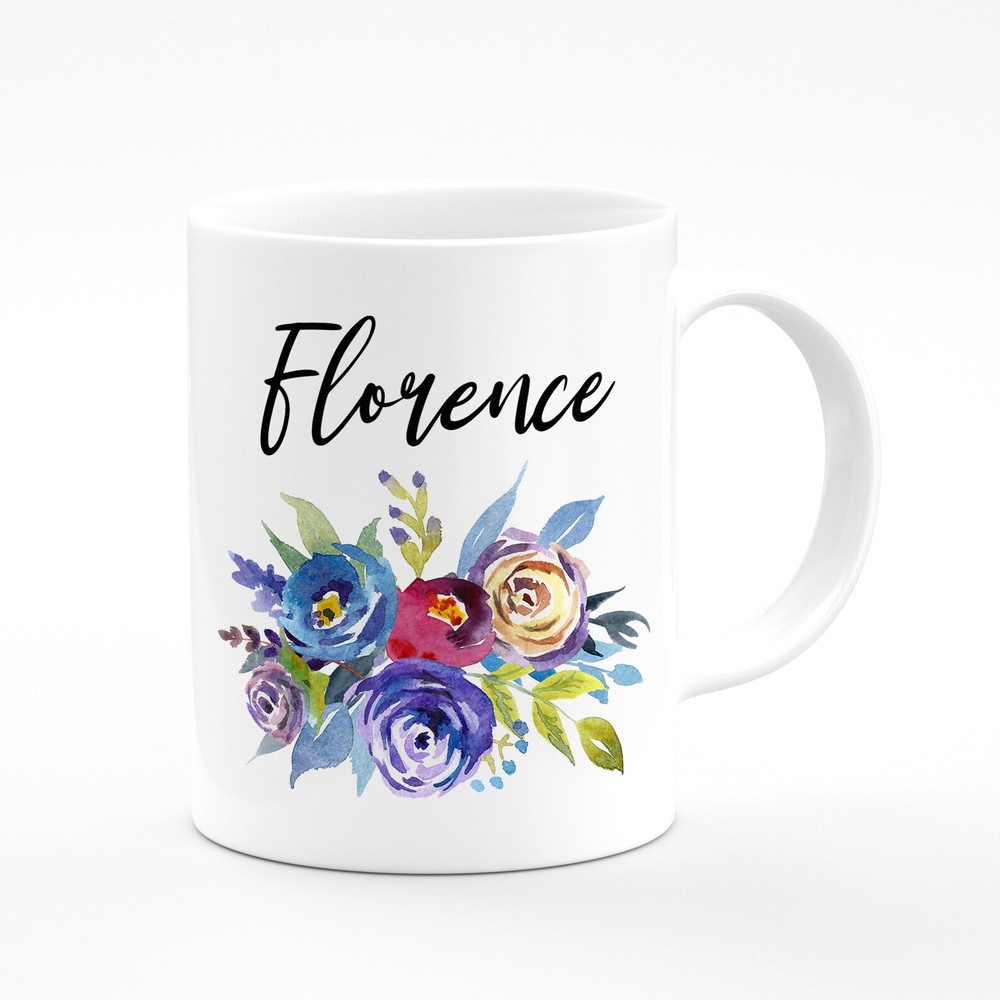 Custom Name Mug Personalized Mug Custom Mug Name Mug Floral Mug Personalized