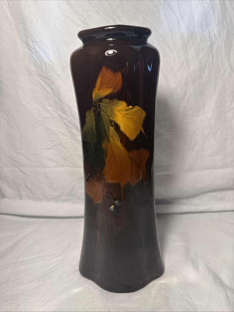 ROSEVILLE-Rozane Ware Royal, 11’ Floral Vase, Experimental, Embossed Stamp.