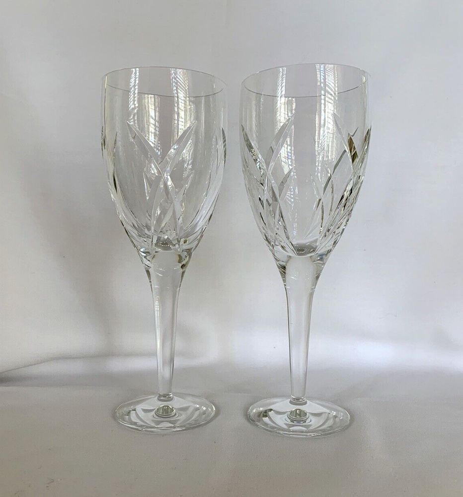 2 Waterford John Rocha Signature 13 oz. Crystal Tea / Wine Goblets, 9 1/8