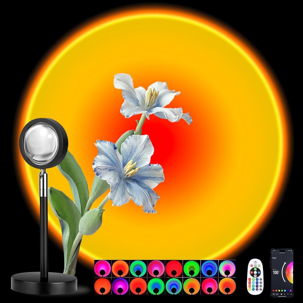 Sunset Lamp Projector Multi-Color Multi-Mode, Dimmable, Remote & APP