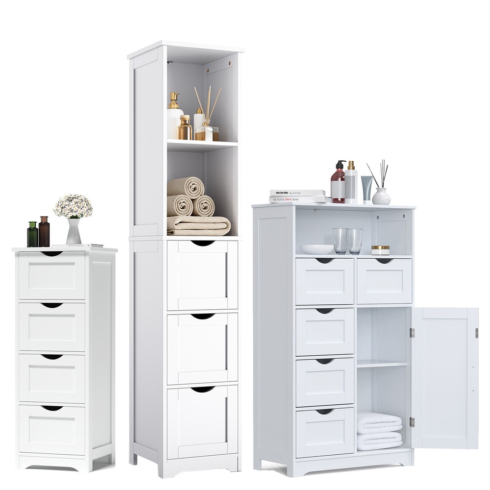 Freestanding Floor Storage Cabinet for Bathroom Bedroom or Living Room