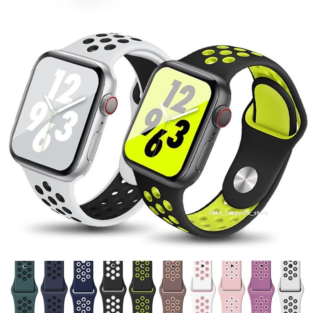 41/45/49mm iWatch Silicone Sport Band Strap for Apple Watch Ultra 9 8 7 6 5 SE 2