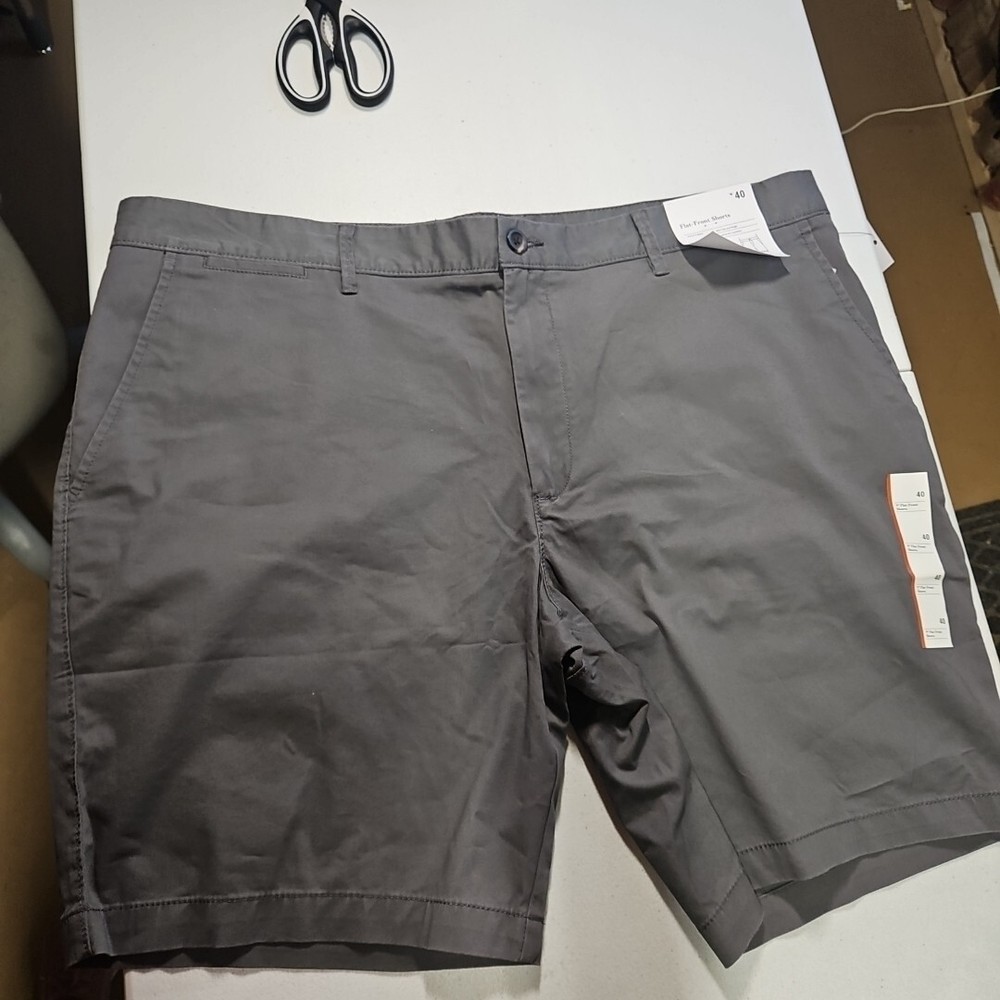 Goodfellow & Co , Gray Every Wear Flat-Front Chino Shorts 9