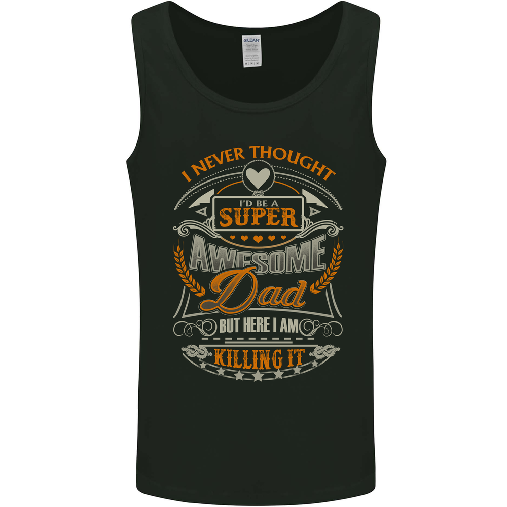 Super Awesome Dad Funny Fathers Day Mens Vest Tank Top