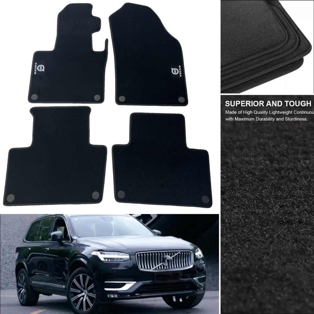 Volvo XC90 5-Seat/7-Seat Black Car Floor Mats Rugs Auto Flat Carpets