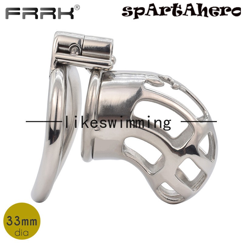 FRRK Mamba Chastity Cage Metal Male Belt Steel Rings Chastity Device Men's Lock