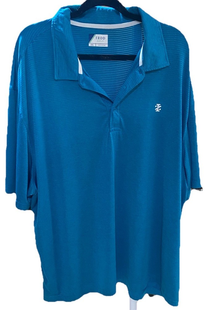 IZOD Golf Polo Shirt Mens 2XL Blue Performance Short Sleeve Lightweight XXL