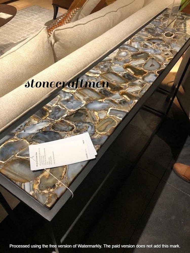 Natural Agate Console or Bedroom Slab Top - Festive Christmas Decor Sale-image