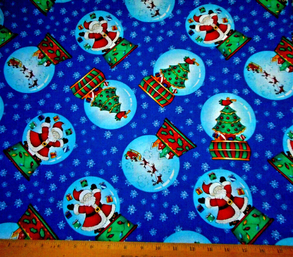 Christmas Fabric by the Yard - Dark Blue Cotton with White Snowflakes #56 C  