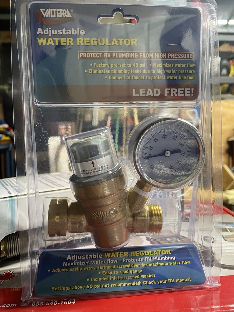 Valterra RV Adjustable Water Pressure Regulator 3/4