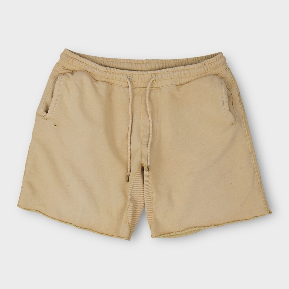 Urban Outfitters Men’s Sweat Shorts Size Large Tan Distressed Cutoffs