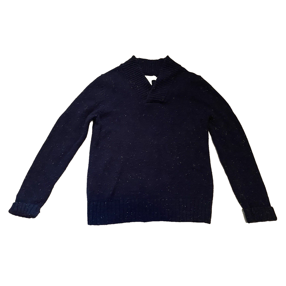 H&M LOGG Men's Navy V-Neck Heavy Wool Pullover Sweater Size Medium