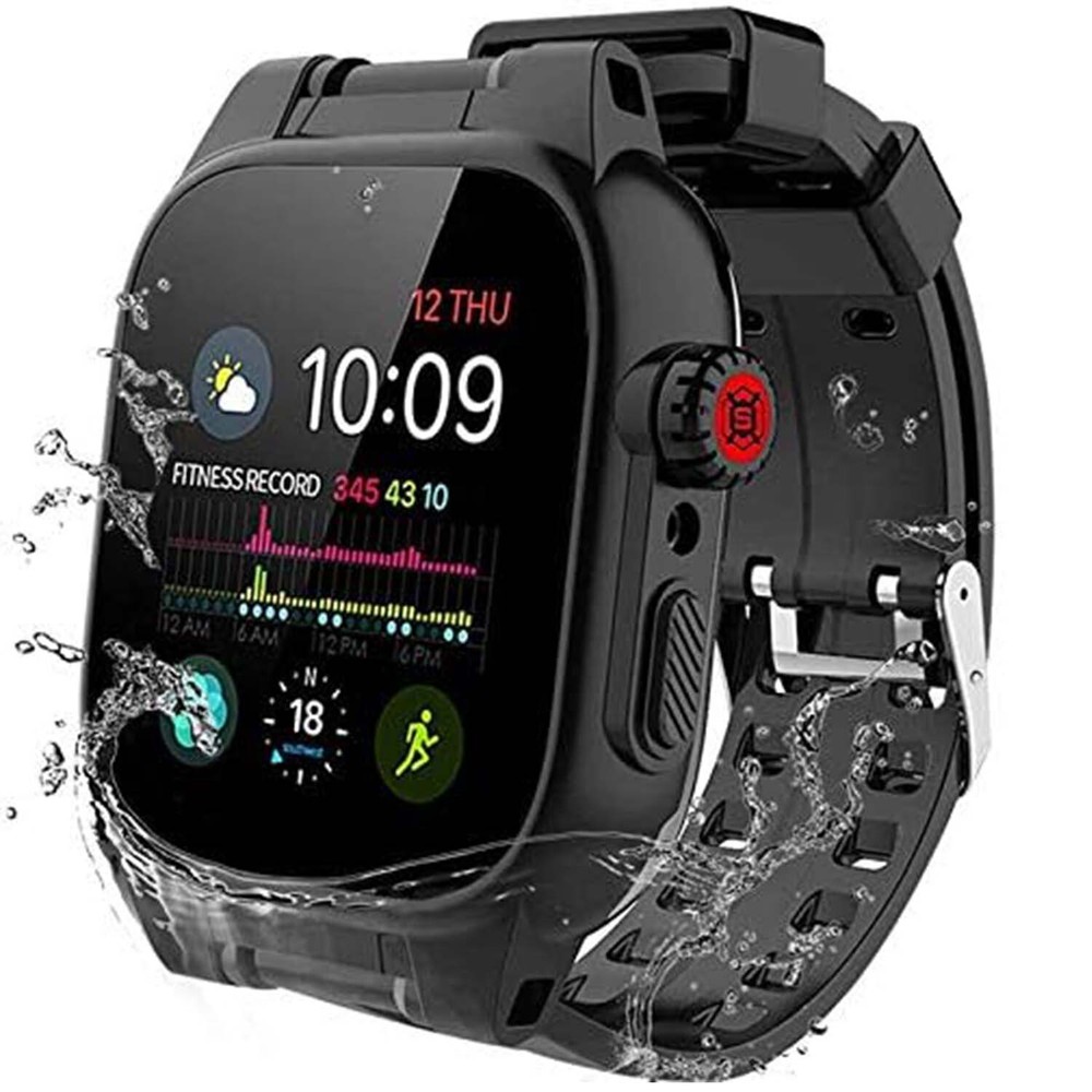 For Apple Watch Series 9 8 7 6 5 4 3 2 SE Military iWatch Band Strap+Rugged Case