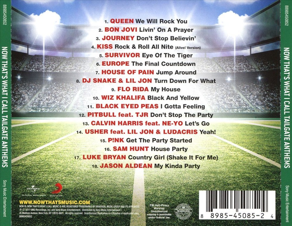 VARIOUS ARTISTS NOW THAT'S WHAT I CALL TAILGATE ANTHEMS NEW CD