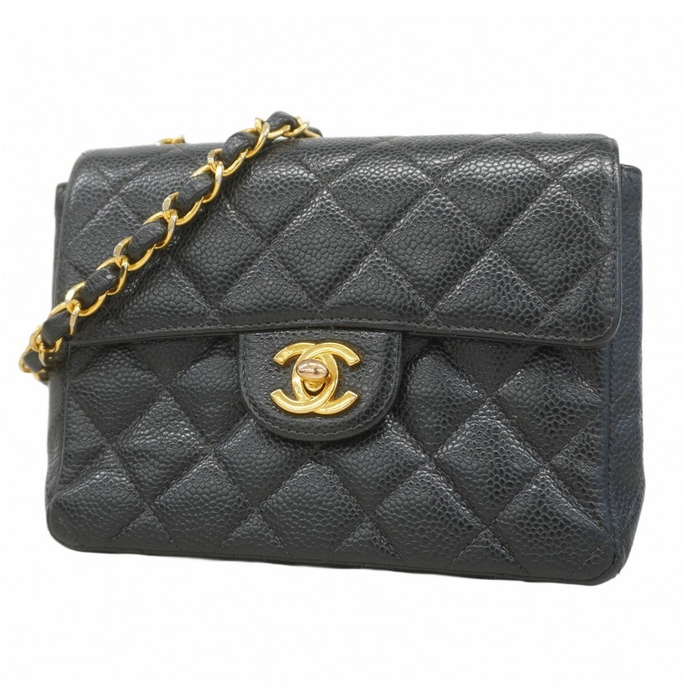 Chanel Mini Matelasse Chain Shoulder Bag Black 667048