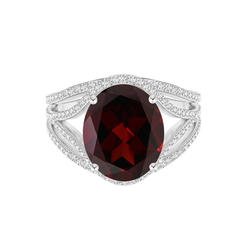 8x6mm Oval Garnet 925 Sterling Silver Solitaire Christmas Ring-image