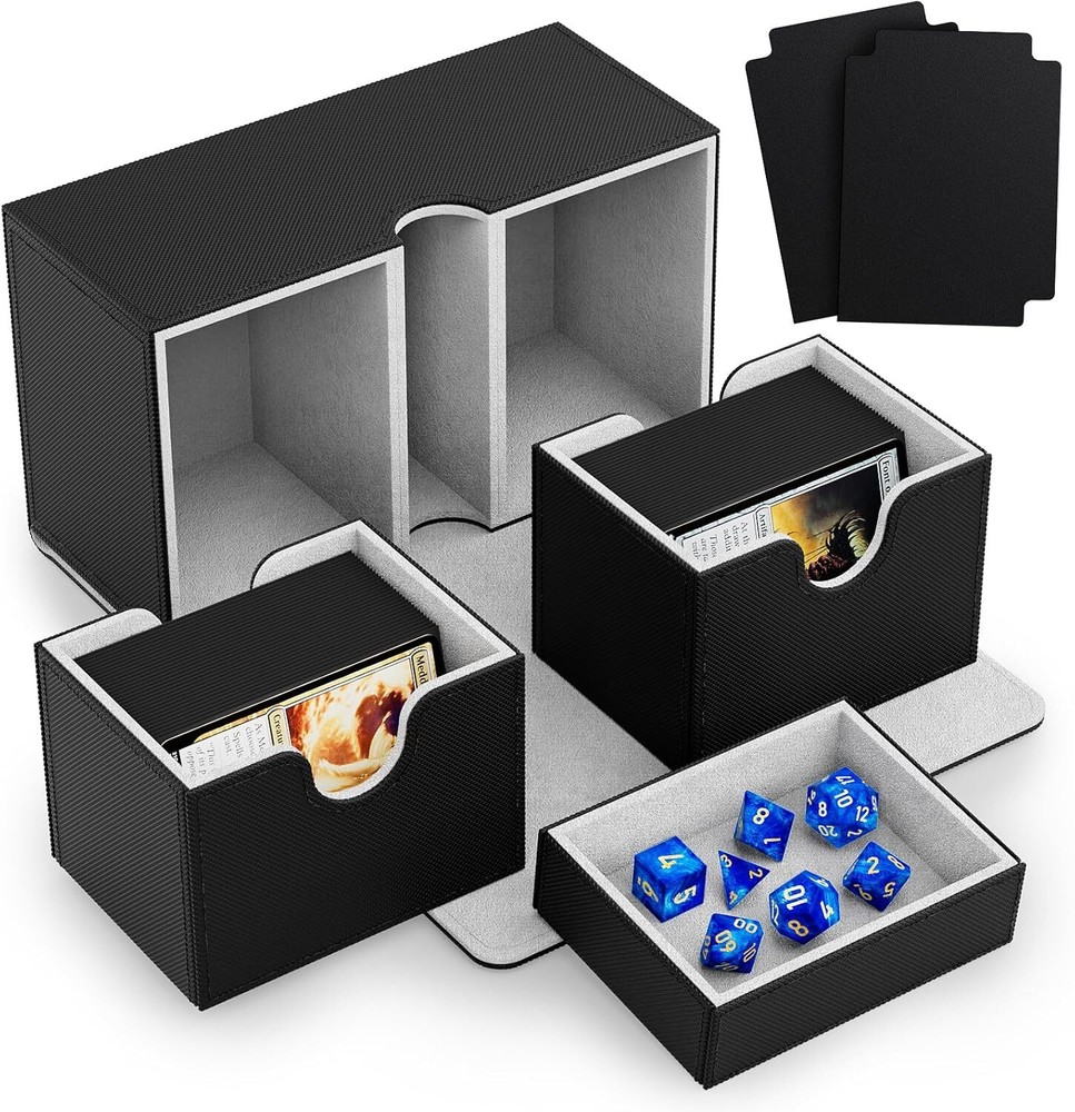 Deck Box for MTG, Card Deck Box for Magic the Gathering Commander,Large,PU Leath