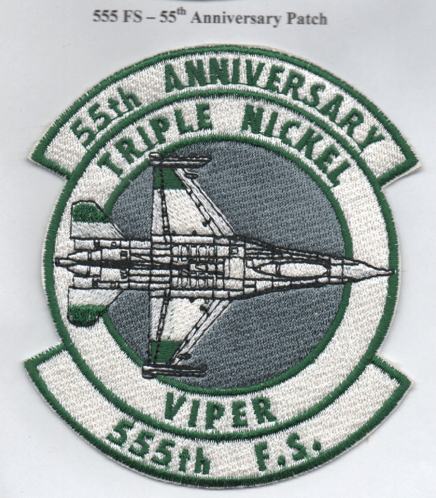 USAF  555th Fighter Sq Triple Nickel Viper patch,55th Anniversary