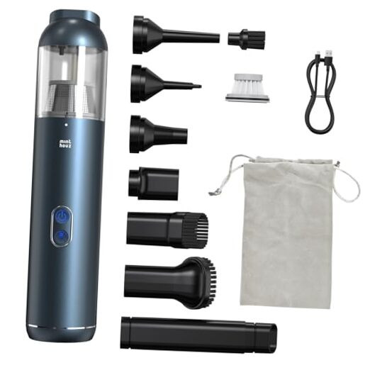 Mini Car Vacuum Cordless, 15000PA Strong Suction Handheld Vacuum Cordless with