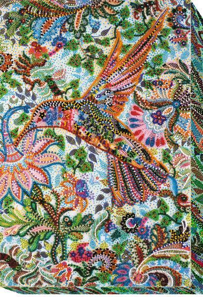 Bead embroidery kit Fluttering needlework kit Art canvas beadwork pattern