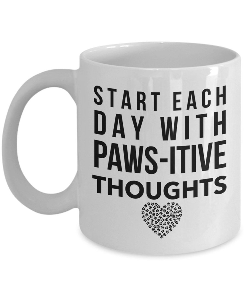 Custom Pet Gift Pawsitive Thoughts Mug Custom Pet Mug Dog Mug Cat Mug Cat Mom