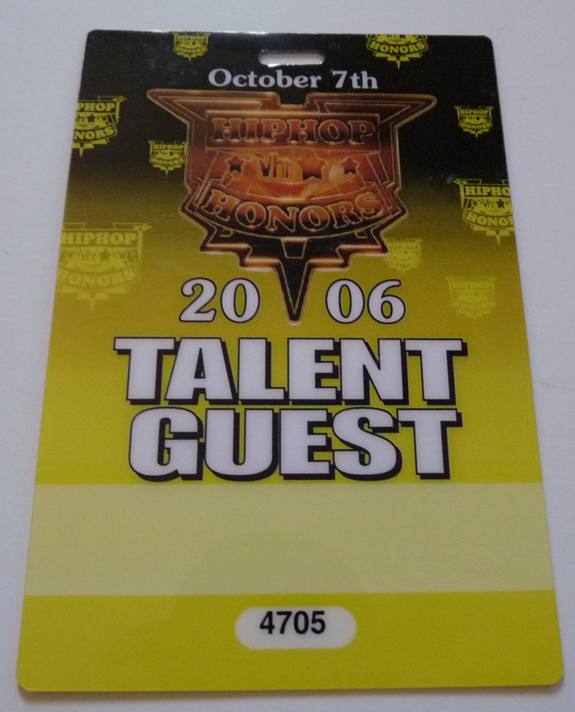 2006 Hip Hop Honors Concert Tour Talent Guest Backstage Pass Laminate D2