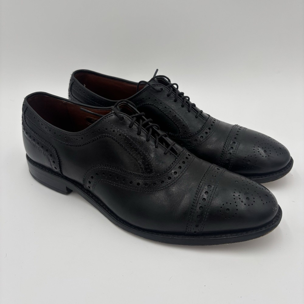 Allen Edmonds Strand Cap Toe Black Oxfords Mens Size 8.5D USA $425 Leather