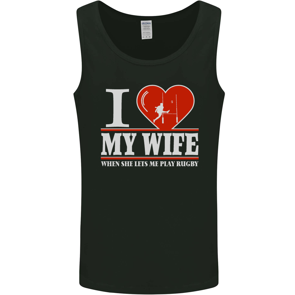 I Heart My Wife Rugby Player Funny Union Mens Vest Tank Top