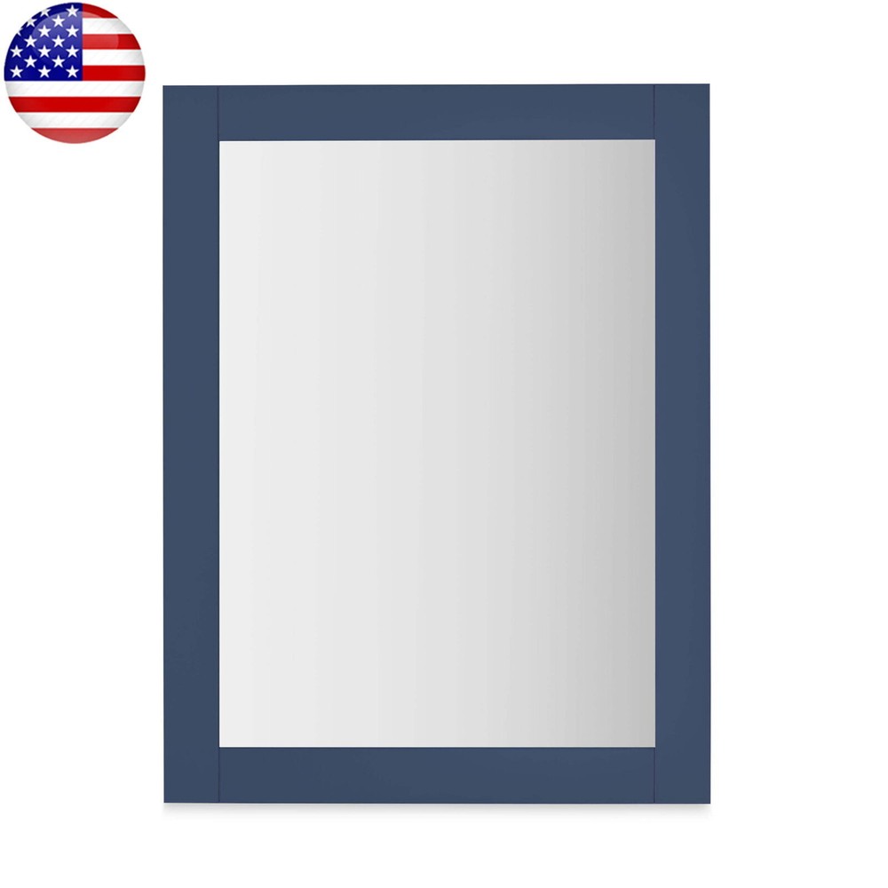 Mirror Bathroom Storage Cabinet with Adjustable Shelves in Deep Cobalt