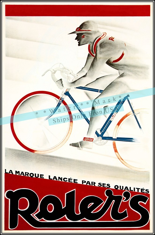 Rolers French Bicycle Advertisement Vintage Poster Print Retro Style Wall Art