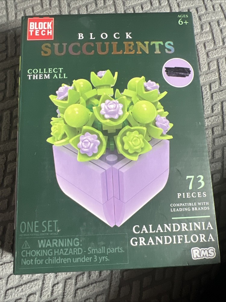 New Block Tech Succulents Calandrinia Grandiflora Construction Set 73 Pieces