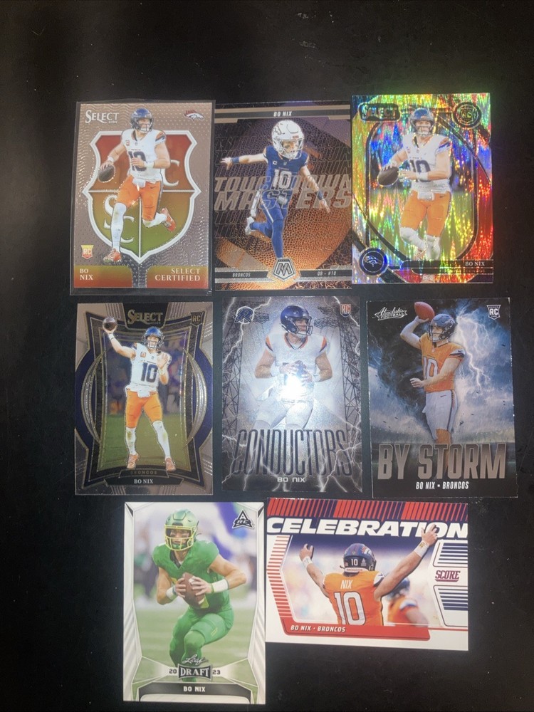 2024-2025 Bo Nix RC Inserts Parallels Prizes Lot Denver Broncos Rookie QB NFL