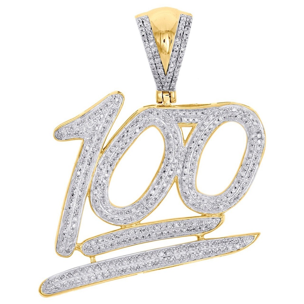 Men's Real Moissanite Custom Number Pendant - Brand New 925 Sterling Silver