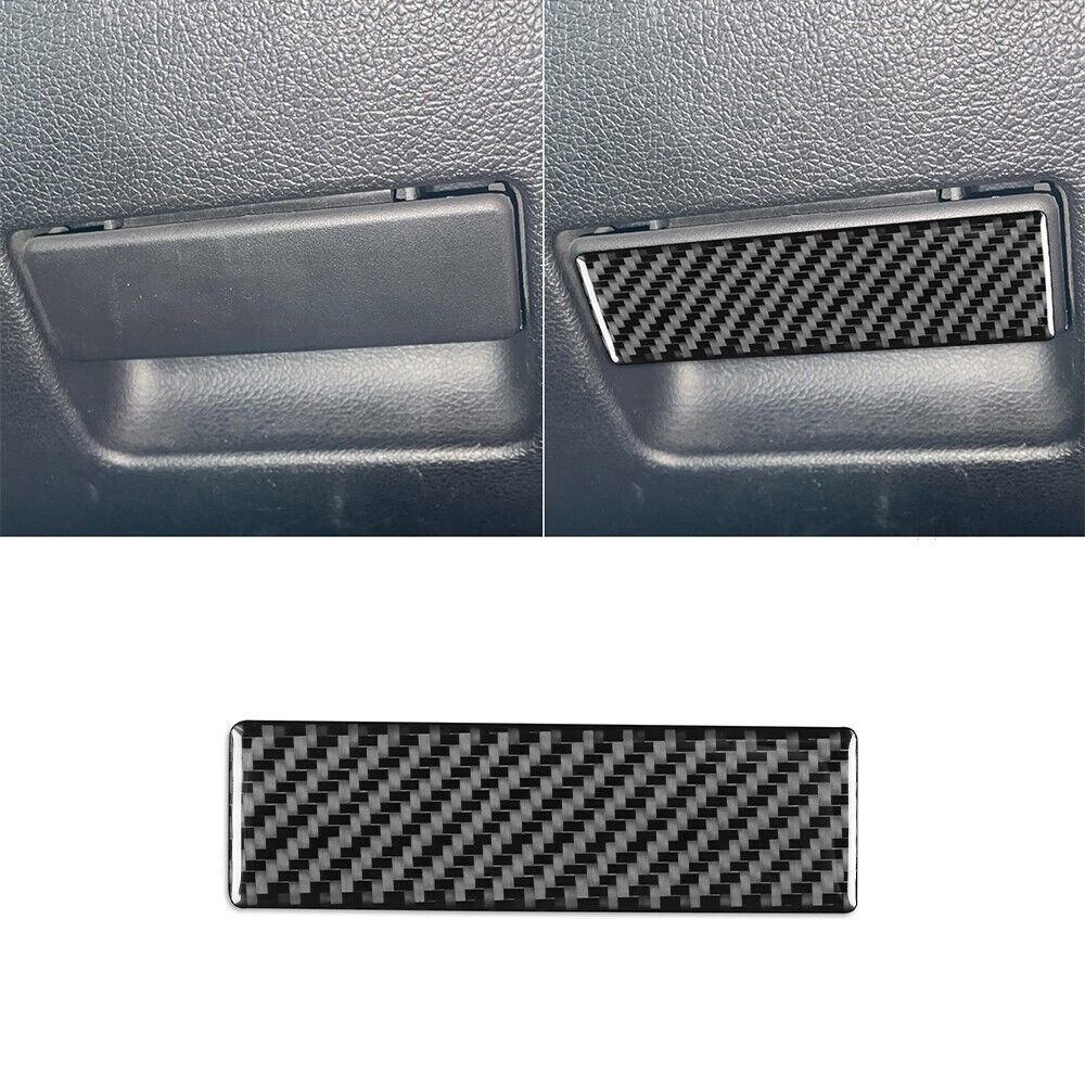 Real Carbon Fiber Co-pilot Dashboard Glove Box Handle Cover For Mustang 09-14