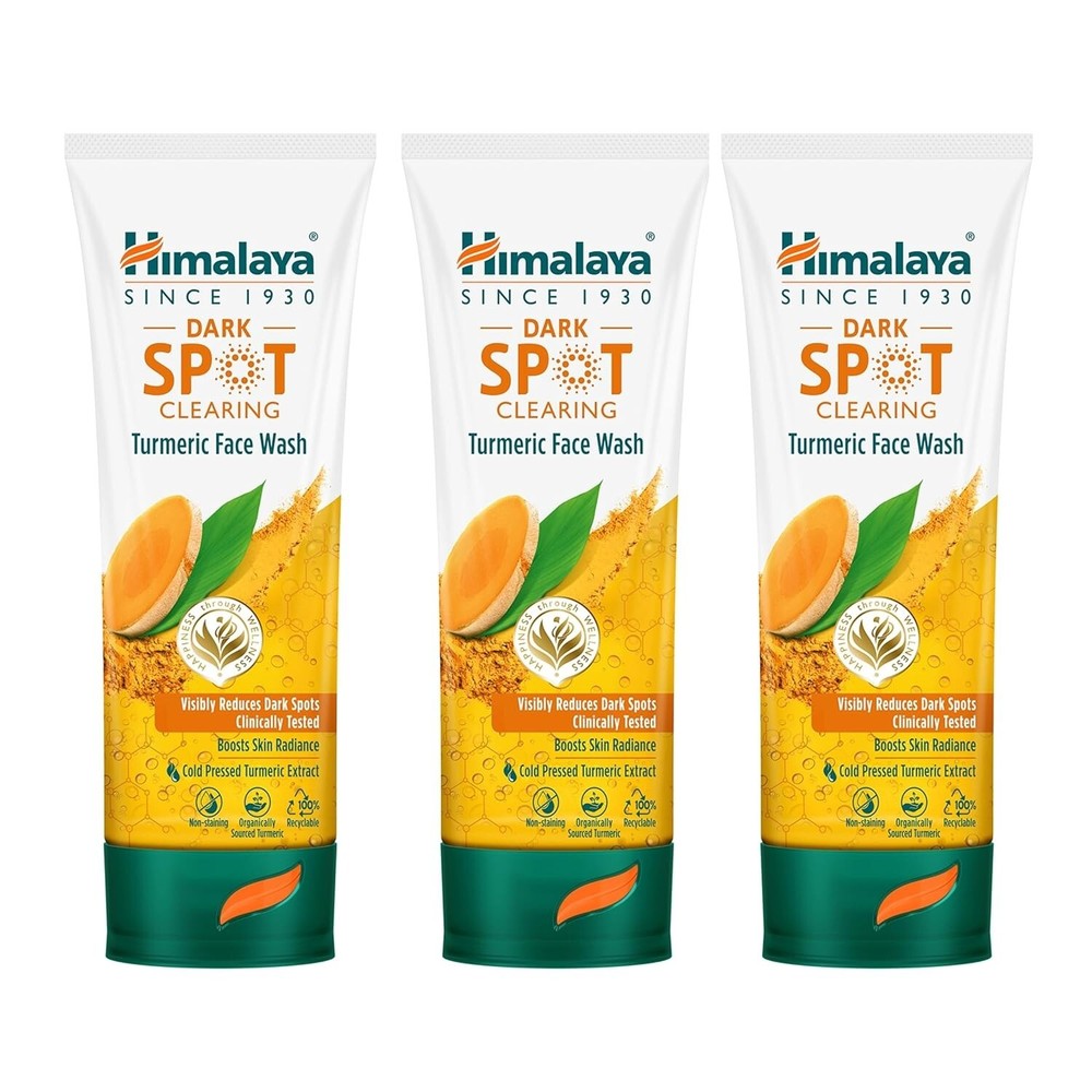 3 X Himalaya Dark Spot Clearing TURMERIC FACE WASH 100 ml NEW LAUNCH FREE SHIP