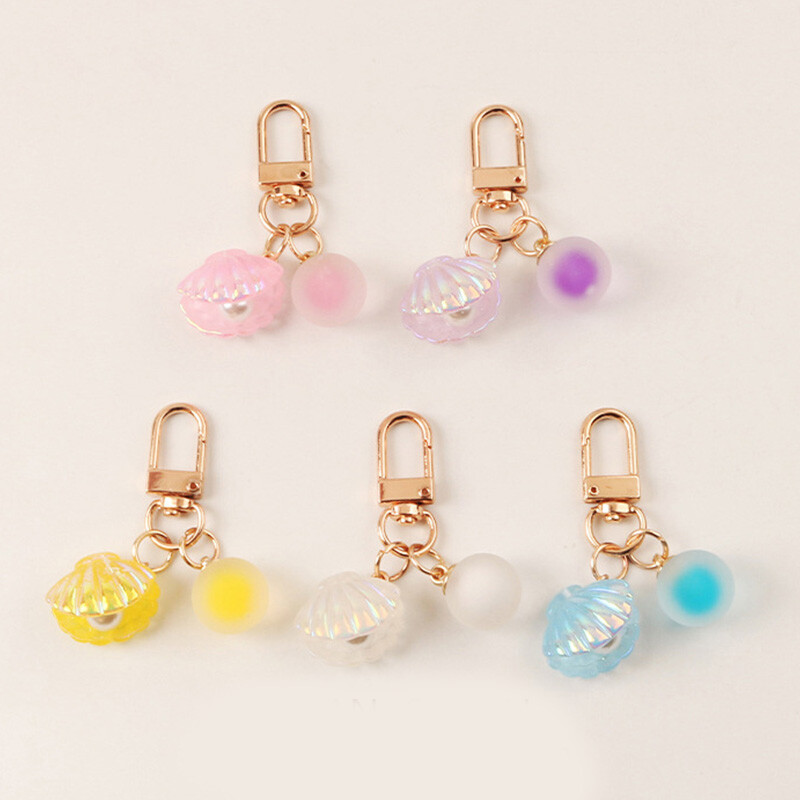 Pearl Shell Keychain Car Keychain Pendant Ball Keychain Decoration Sweet wi