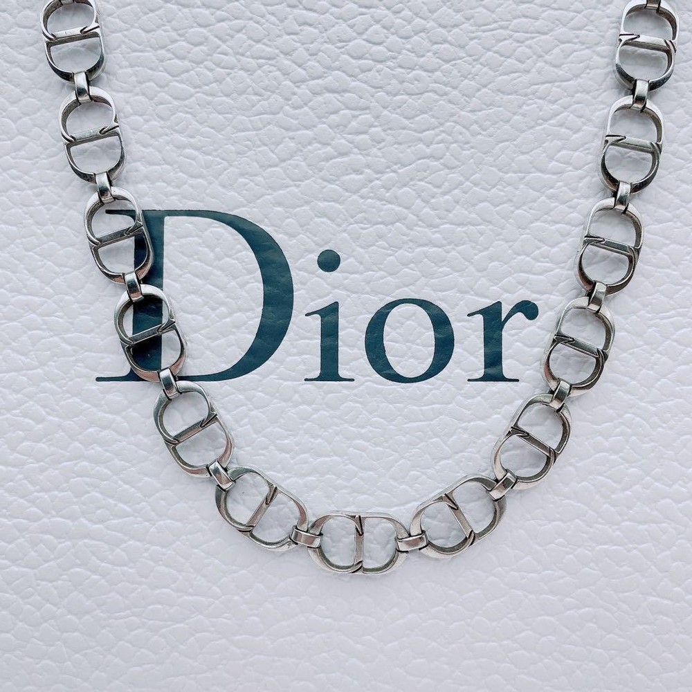 Christian Dior AG 925 CD Icon Chain Link Silver Necklace