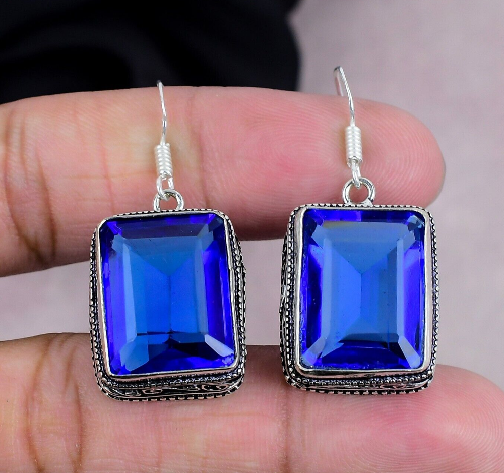 Tanzanite Sterling Silver Handmade Earrings Jewelry Gift for Her
