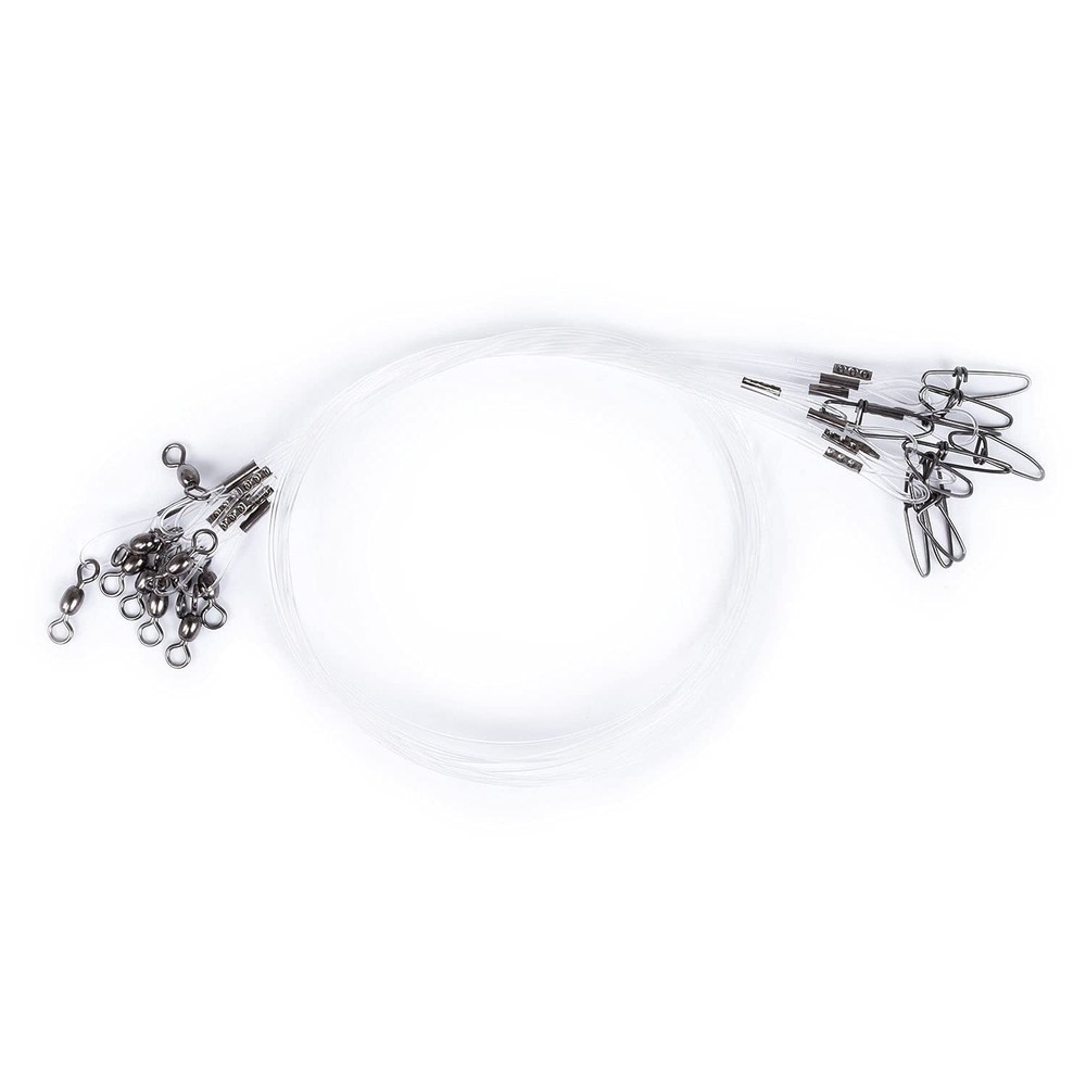 50 lb Fluorocarbon Fishing Leader,20 Inch Fluorocarbon Leader Line with Swive...