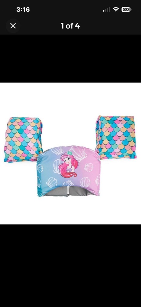 SWIMWAYS ARIEL DISNEY PRINCESS SWIM TRAINER LIFE JACKET POLYESTER - MULTI
