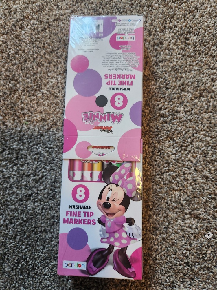 6-Pack Minnie Jr Fine Tip Washable Bathtub Markers - 8 Colors Each