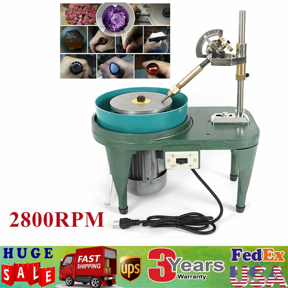 2800RPM Gemstone Grinding Jewelry Lapidary Cutting Polisher Gem Faceting Machine